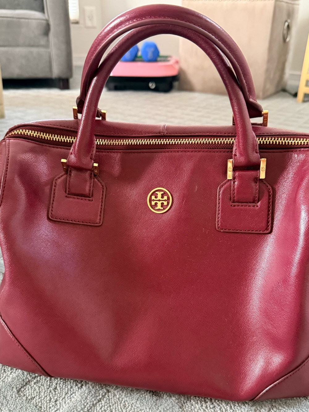 Tory Burch Scarlet Saffiano Leather Satchel